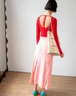 Hot Joey Skirt Crepe Viscose Pink Skirts | Clothing
