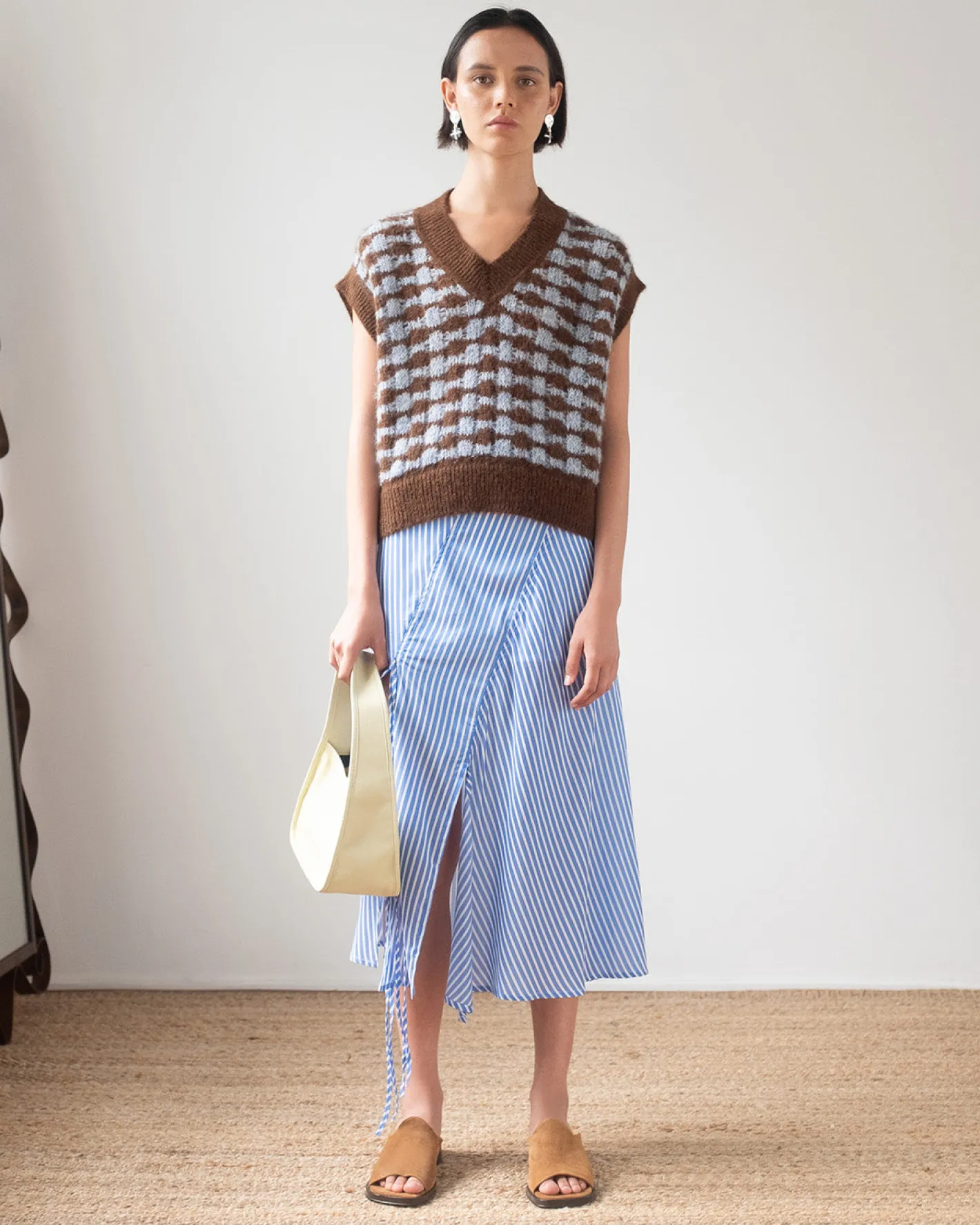 Sale Joey Skirt Satin Stripe Blue Skirts | Clothing