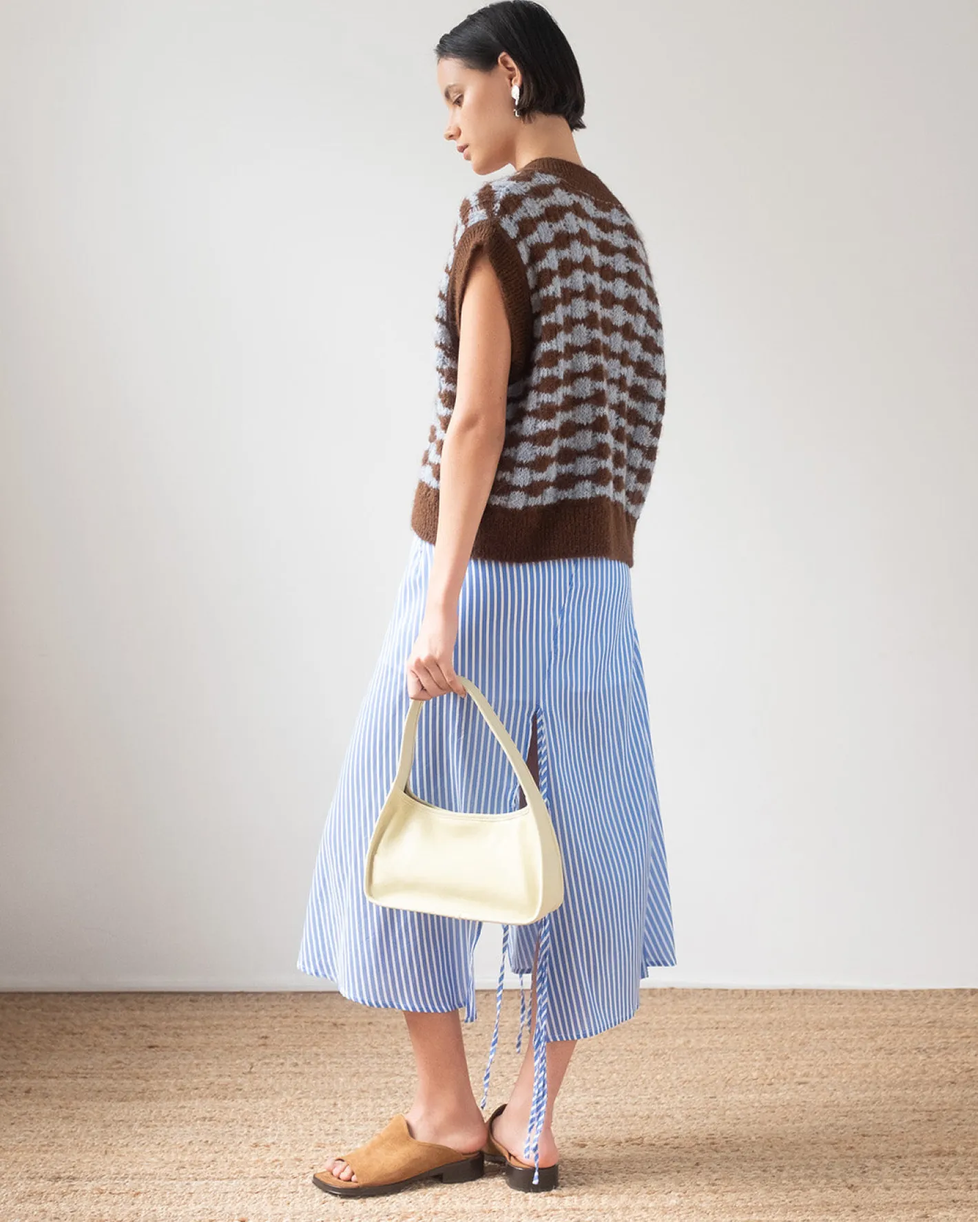 Sale Joey Skirt Satin Stripe Blue Skirts | Clothing