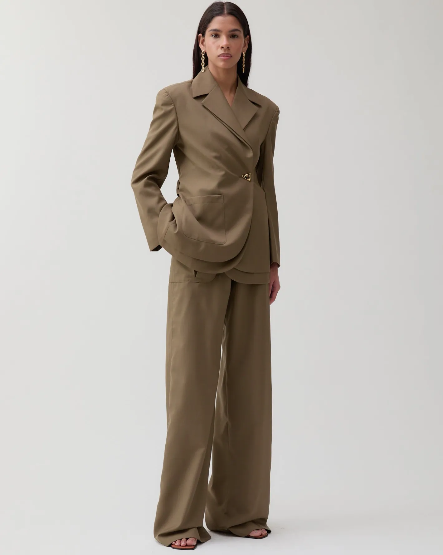 Online Johanna Blazer Wool Blend Olive Tailoring | Jackets
