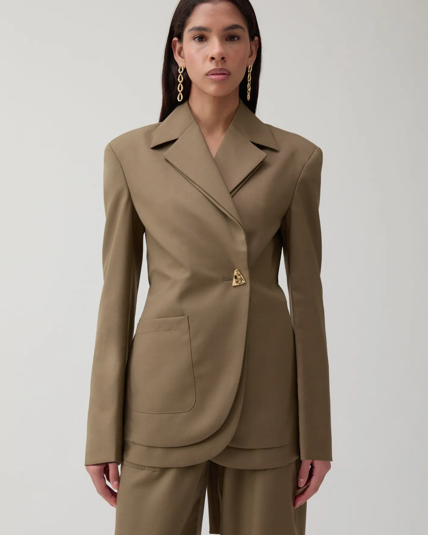 Online Johanna Blazer Wool Blend Olive Tailoring | Jackets