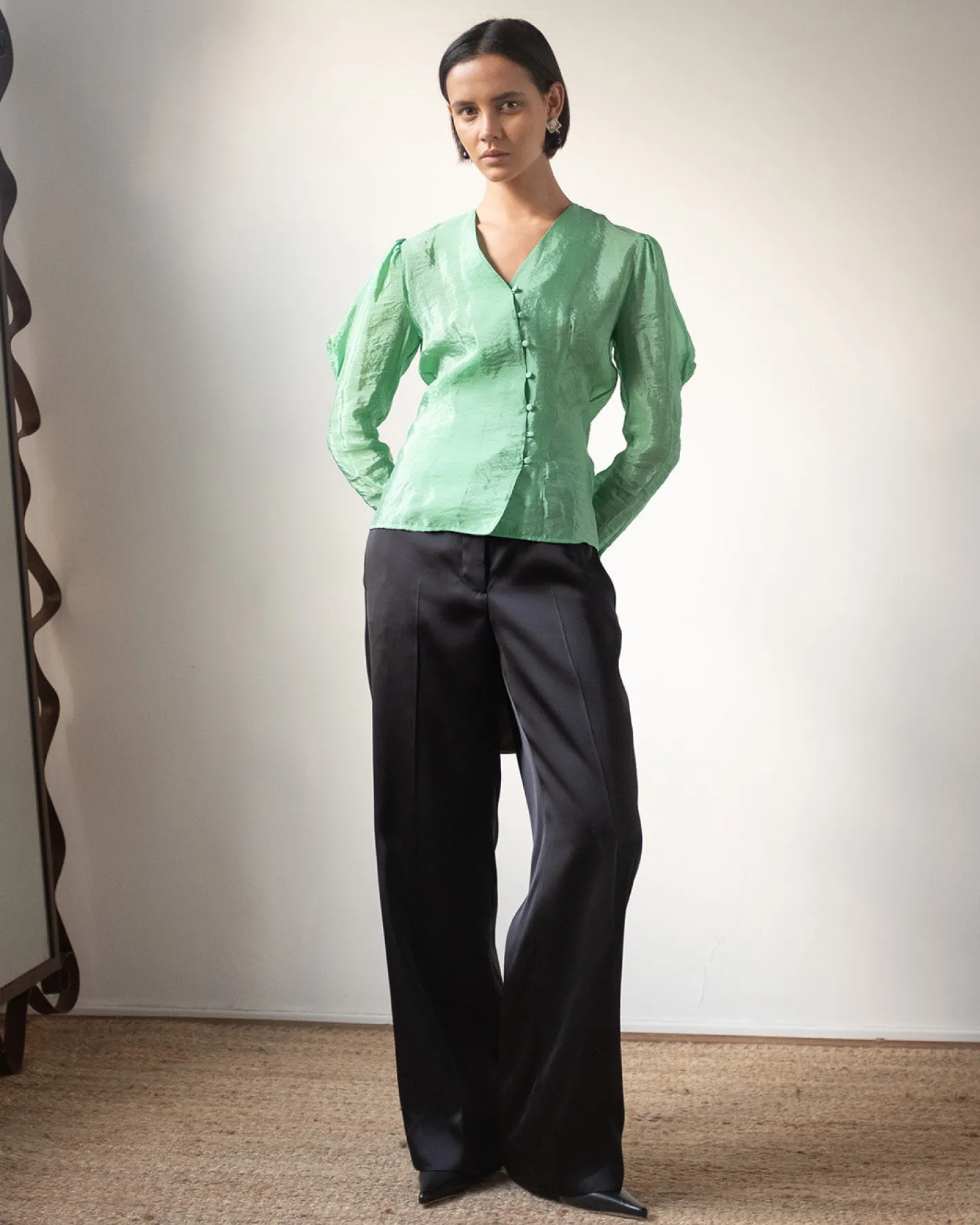 Hot Julie Blouse Viscose Blend Jade Clothing
