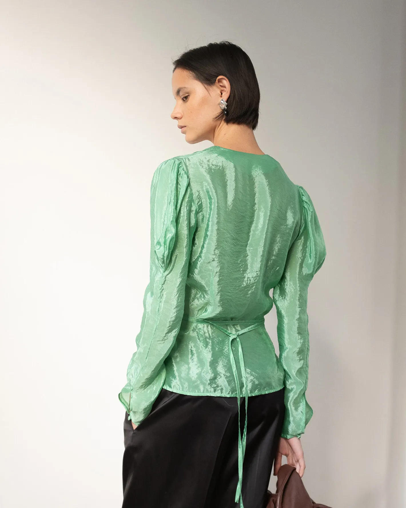Hot Julie Blouse Viscose Blend Jade Clothing