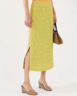 Fashion Justine Skirt Lace Floral Lime Skirts | Clothing