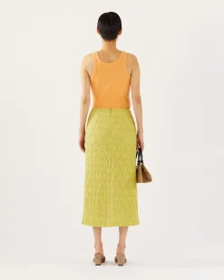Fashion Justine Skirt Lace Floral Lime Skirts | Clothing