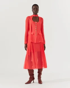 Outlet Kekoa Top Chiffon Hot Pink Shirts & Blouses | Clothing