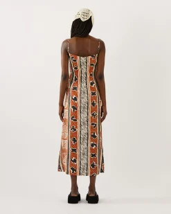 Fashion Kennedy Dress Tencel Print Brown Dresses