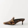 New Kitten Mule Pony Print Leopard Heels
