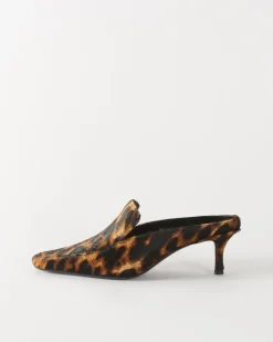 New Kitten Mule Pony Print Leopard Heels