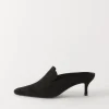 Online Kitten Mule Suede Black Heels