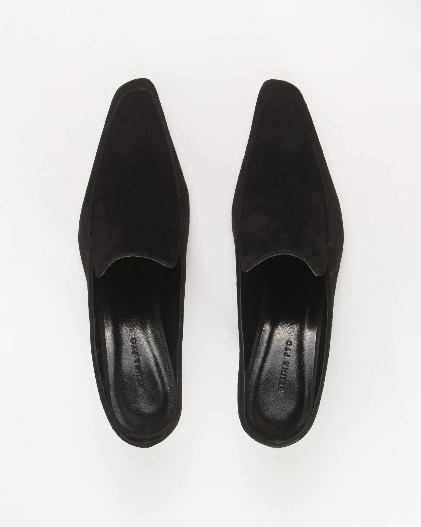Online Kitten Mule Suede Black Heels