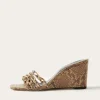 New Kyle Wedges Leather Print Snake Butter Heels