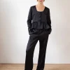 Hot Lana Blouse Duchesse Satin Black Tailoring | Clothing