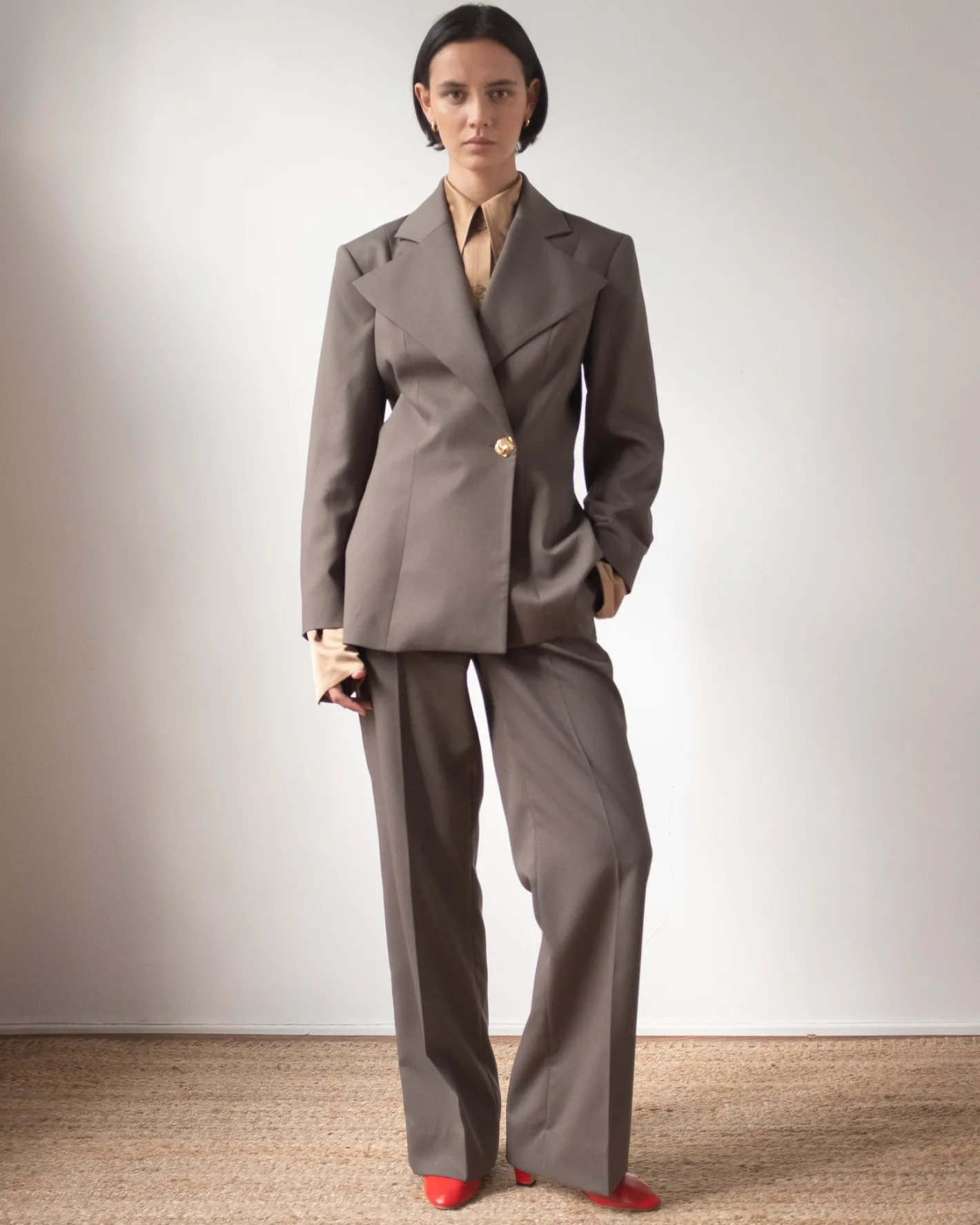 Fashion Leila Blazer Tencel Blend Grey Tailoring | Jackets