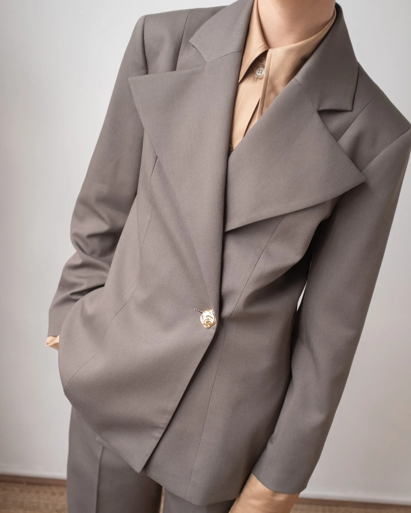 Fashion Leila Blazer Tencel Blend Grey Tailoring | Jackets