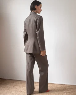 Fashion Leila Blazer Tencel Blend Grey Tailoring | Jackets