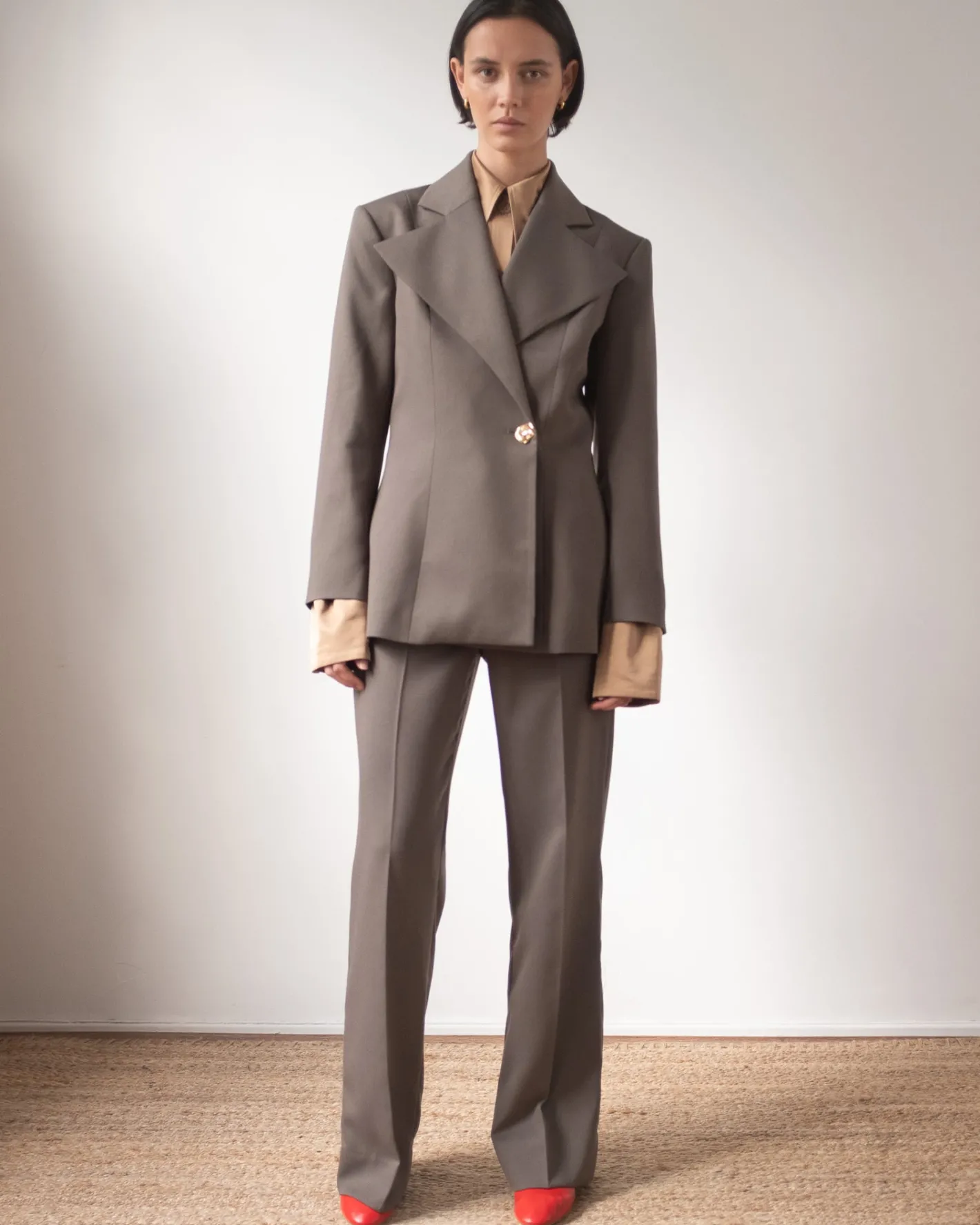 Fashion Leila Blazer Tencel Blend Grey Tailoring | Jackets