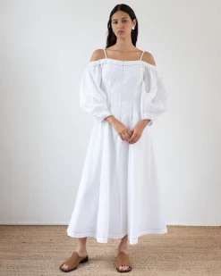Hot Leila Dress Organic Cotton Off-White Dresses | Clothing