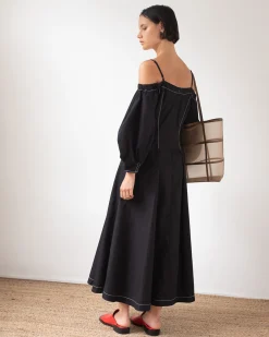 Clearance Leila Dress Organic Cotton Black Dresses | Clothing