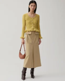 Discount Lila Skirt Tencel Blend Suiting Beige Skirts | Tailoring