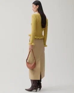 Discount Lila Skirt Tencel Blend Suiting Beige Skirts | Tailoring
