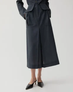 Clearance Lila Skirt Wool Blend Suiting Slate Skirts | Tailoring