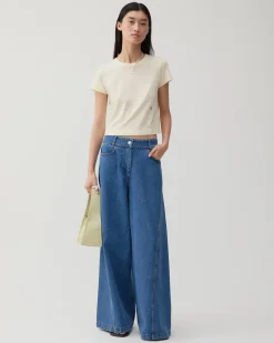 Best Linda Trousers Organic Cotton Denim Blue Trousers | Denim