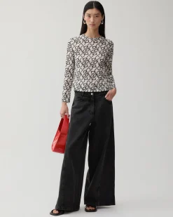 Clearance Linda Trousers Organic Cotton Denim Black Trousers | Denim