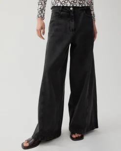 Clearance Linda Trousers Organic Cotton Denim Black Trousers | Denim