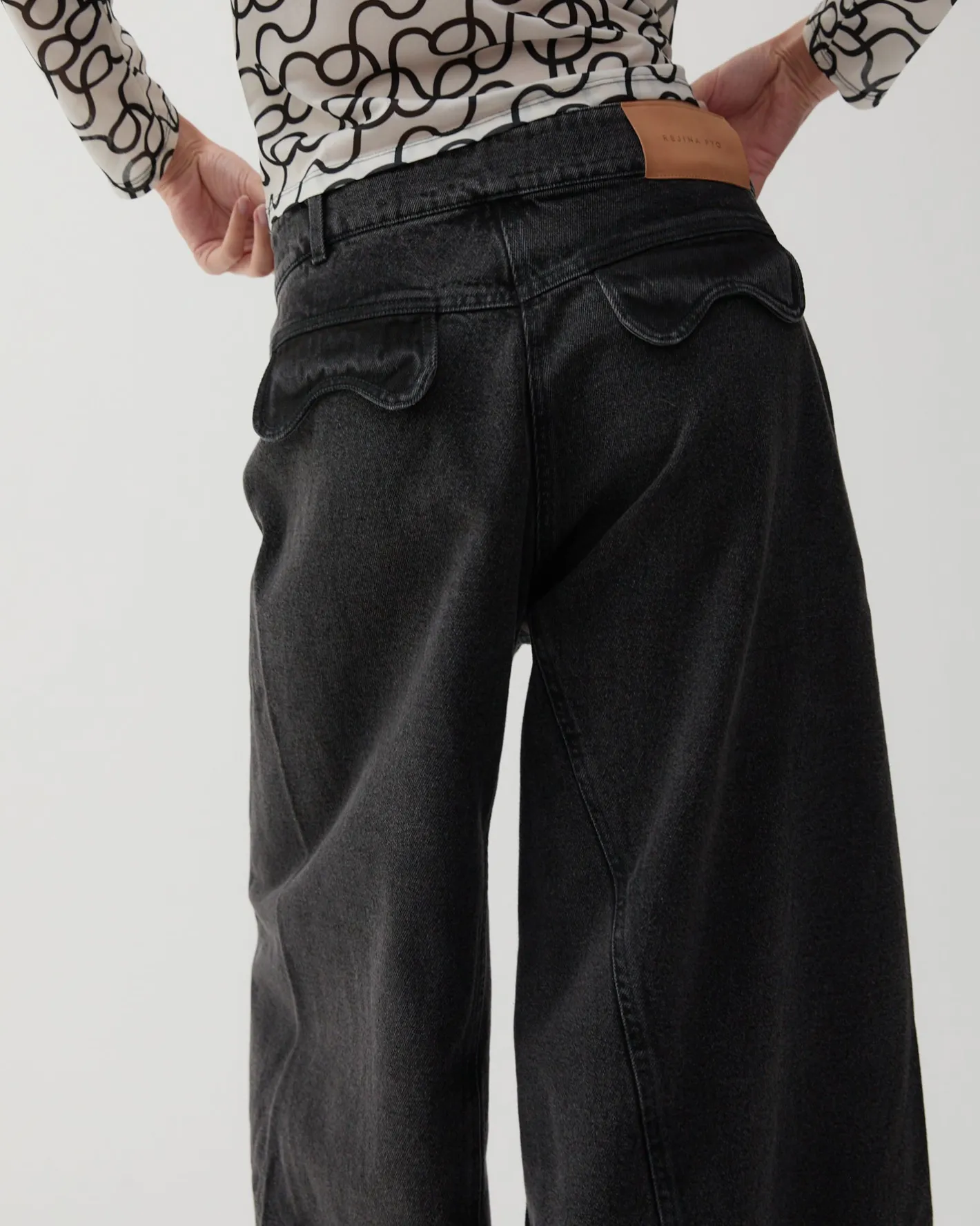 Clearance Linda Trousers Organic Cotton Denim Black Trousers | Denim