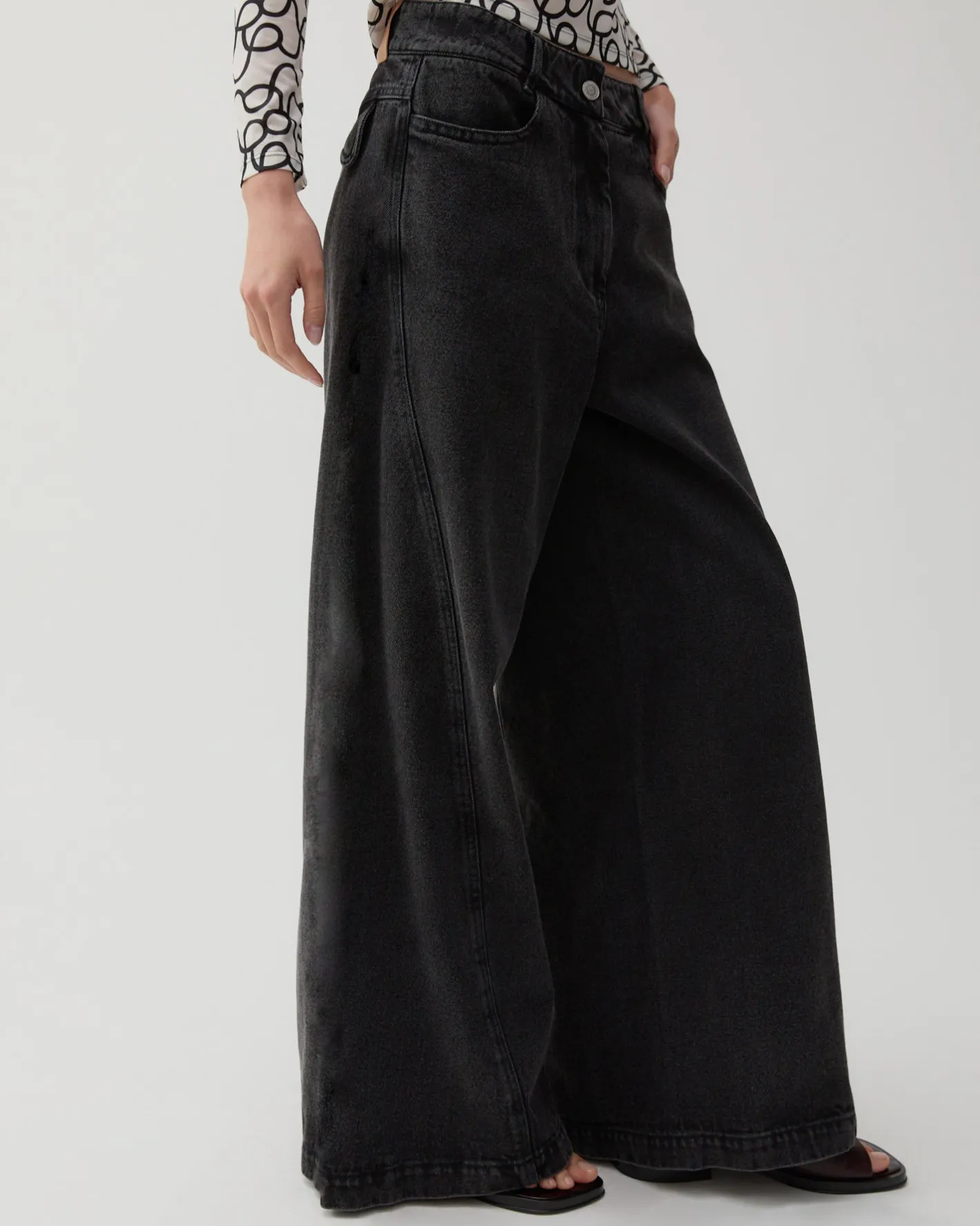 Clearance Linda Trousers Organic Cotton Denim Black Trousers | Denim