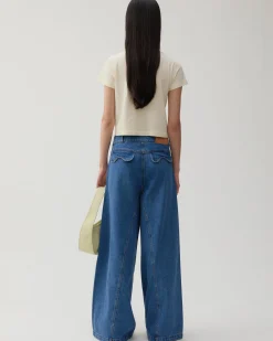 Best Linda Trousers Organic Cotton Denim Blue Trousers | Denim