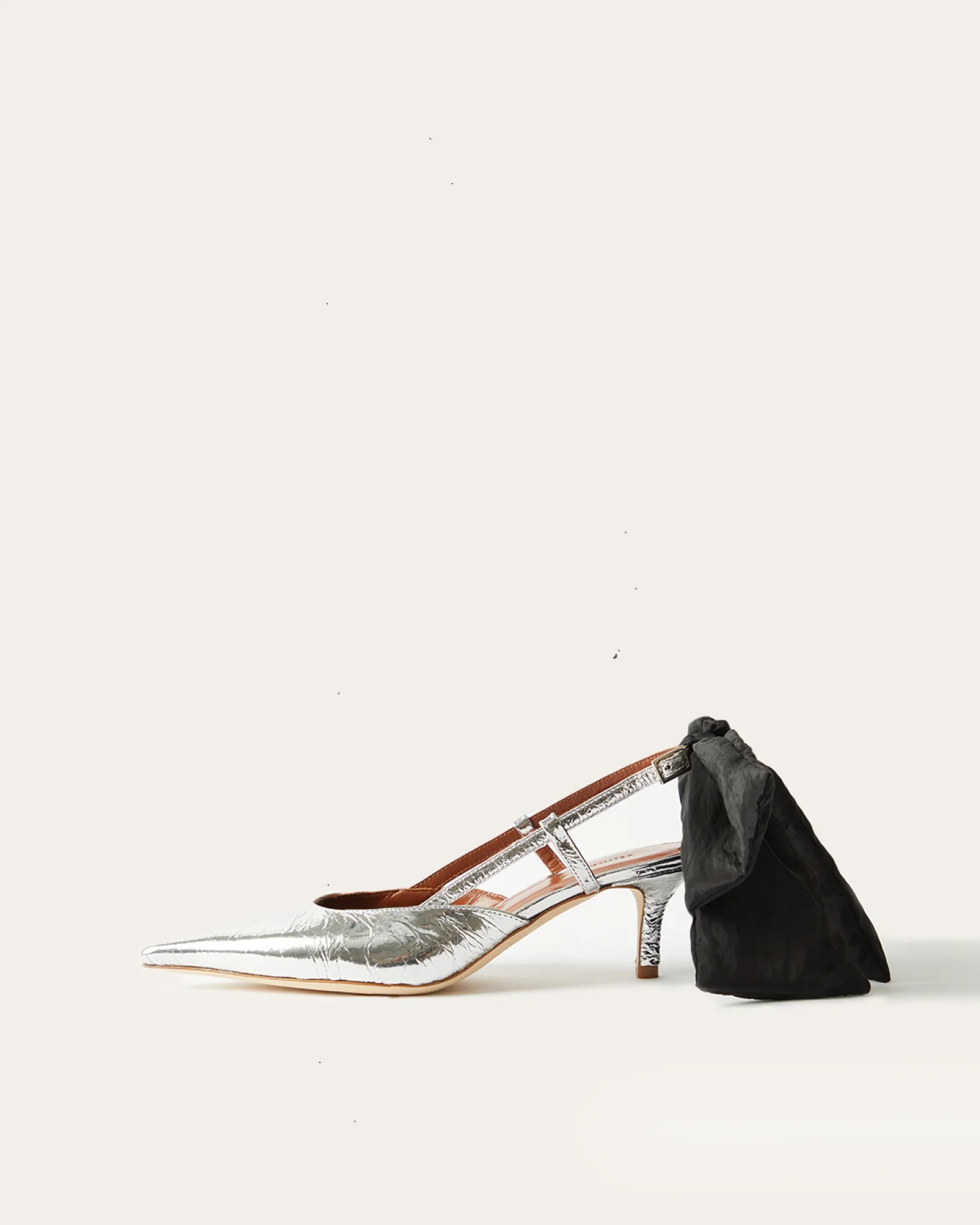 Outlet Lou Kitten Heels Leather Silver Heels