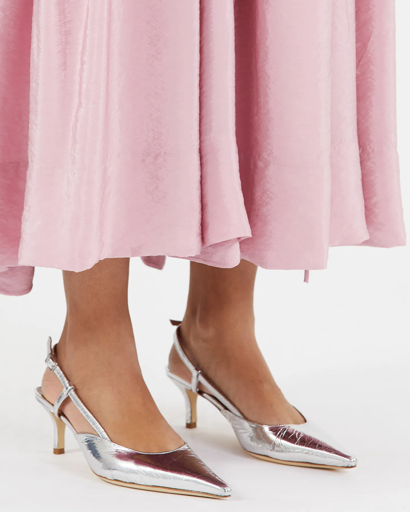 Outlet Lou Kitten Heels Leather Silver Heels