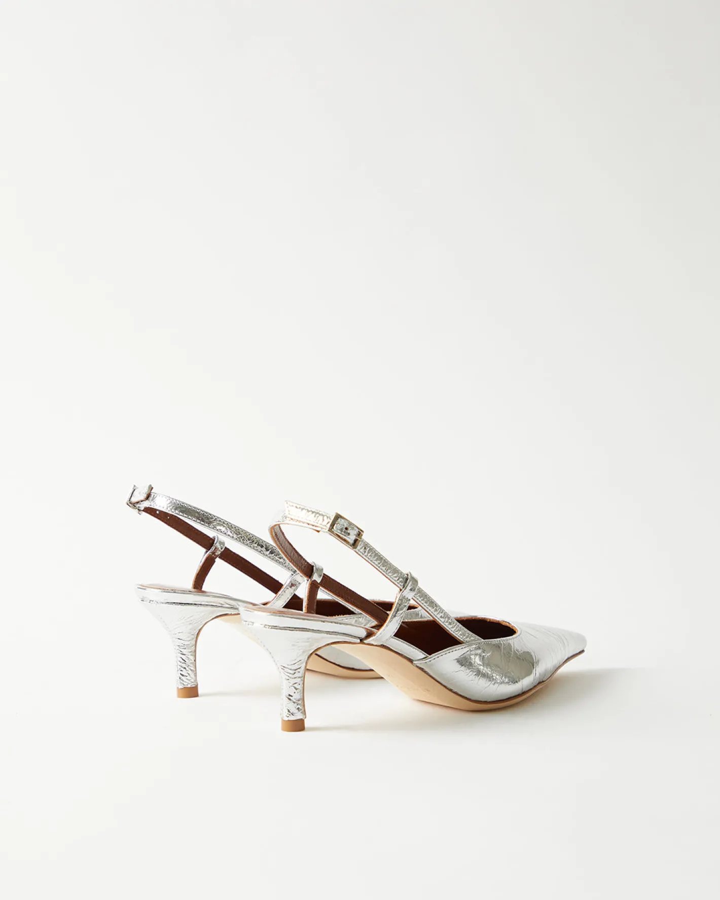 Outlet Lou Kitten Heels Leather Silver Heels