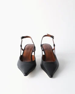 Sale Lou Kitten Heels Leather Black Heels
