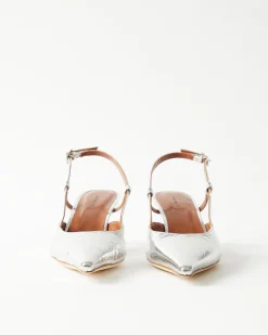 Outlet Lou Kitten Heels Leather Silver Heels