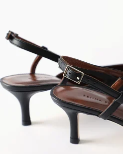 Sale Lou Kitten Heels Leather Black Heels
