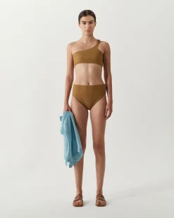 Hot Louis Top Recycled Nylon Walnut Swimwear