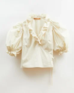 Outlet Luna Blouse Organic Cotton Off-White Shirts & Blouses | Clothing