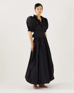 Outlet Luna Blouse Recycled Blend Taffeta Navy Shirts & Blouses | Clothing