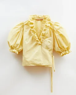 Hot Luna Blouse Taffeta Yellow Shirts & Blouses | Clothing