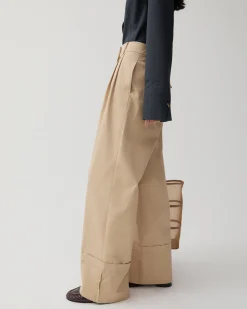 Hot Macie Trousers Cotton Blend Tan Trousers | Clothing