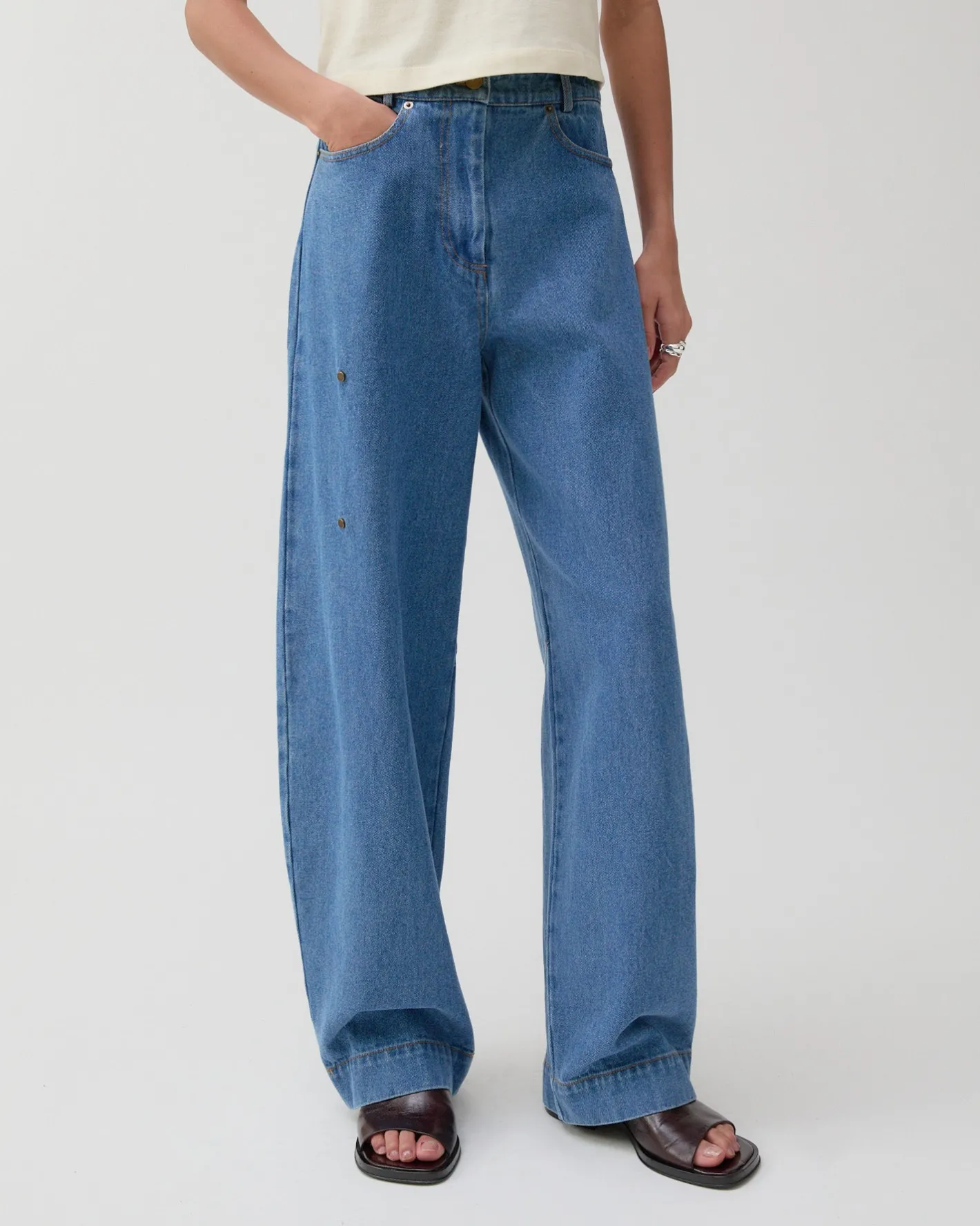 Discount Margot Trousers Organic Cotton Denim Indigo Trousers | Denim