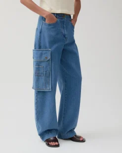 Discount Margot Trousers Organic Cotton Denim Indigo Trousers | Denim