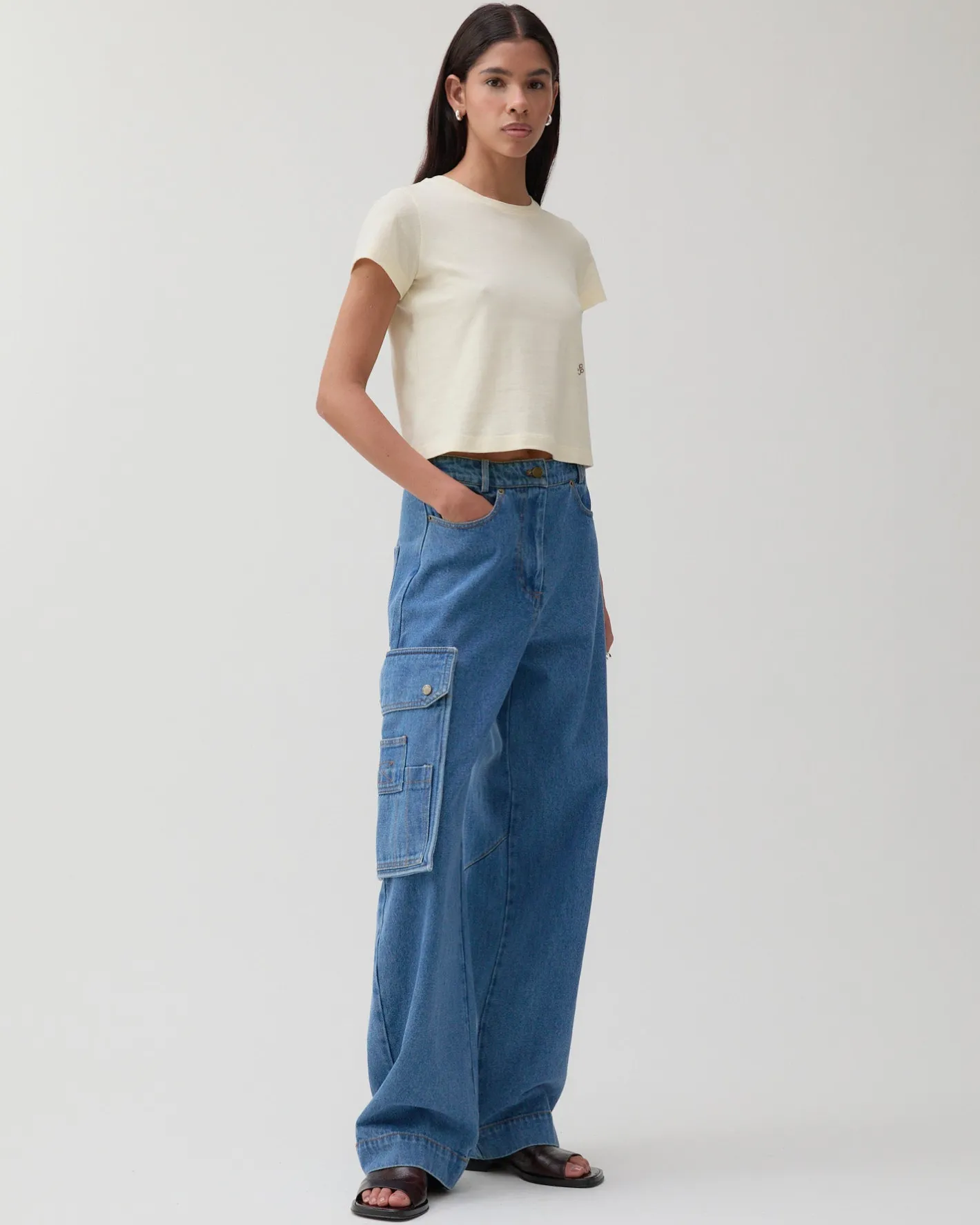 Discount Margot Trousers Organic Cotton Denim Indigo Trousers | Denim