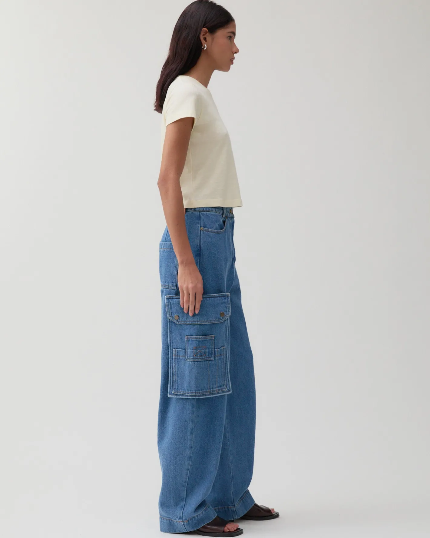 Discount Margot Trousers Organic Cotton Denim Indigo Trousers | Denim