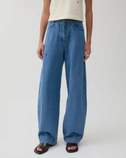 Discount Margot Trousers Organic Cotton Denim Indigo Trousers | Denim