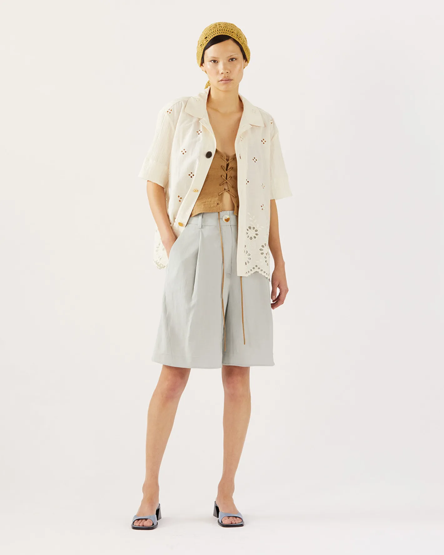 Online Marty Shirt Cotton Embroidery Cream Shirts & Blouses | Clothing