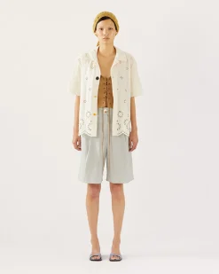 Online Marty Shirt Cotton Embroidery Cream Shirts & Blouses | Clothing